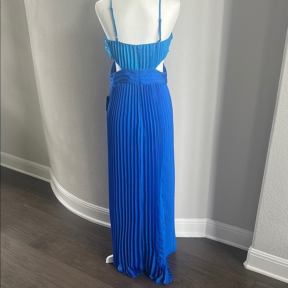 Express NWT Pleated Color Block Side Cutout Maxi Dress - Picture 7 of 10